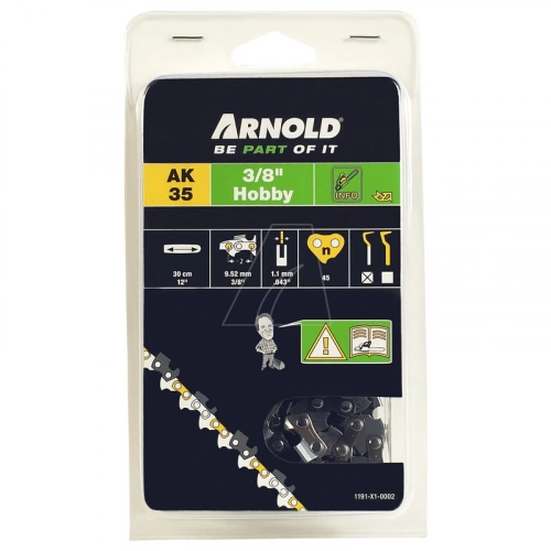 Chaîne de tronçonneuse 3/8", 1,1 mm - 45 maillons d’entraineurs - gouges demi-rondes