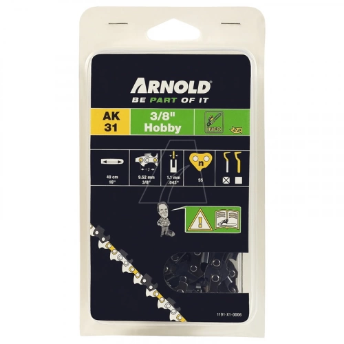 Chaîne de tronçonneuse 3/8", 1,1 mm - 55 maillons d'entraineurs - gouges demi-rondes