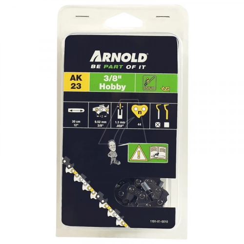 Chaîne de tronçonneuse 3/8", 1,3 mm - 44 maillons d’entraineurs - gouges demi-rondes