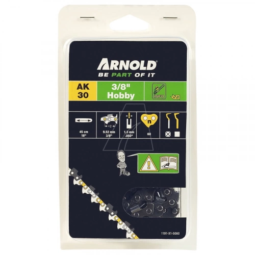 Chaîne de tronçonneuse 3/8",1,3 mm - 60 maillons d’entraineurs - gouges demi-rondes