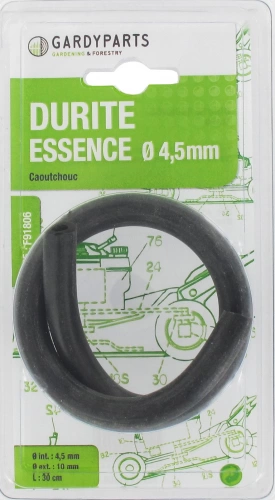 Durite en caoutchouc carburant, L: 30cm, Ø: ext: 10mm, Ø int: 4,5mm.