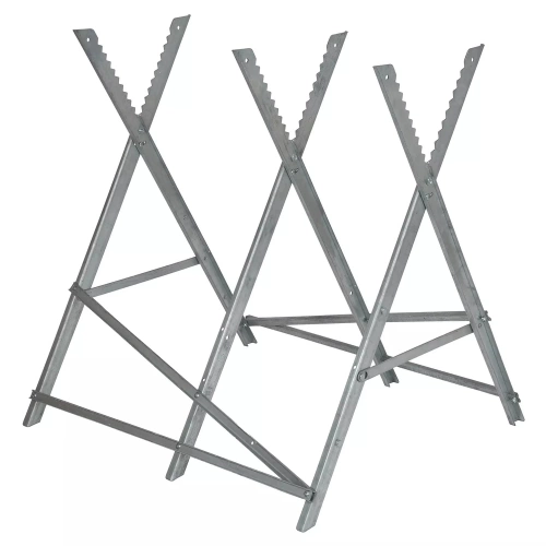 Chevalet de sciage renforcé - charge max 200kg - rondins Ø300mm - hauteur réglable - pliable