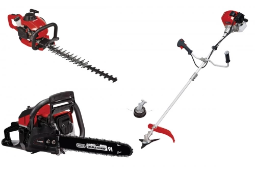 Kit thermique 3 en 1 jardin Einhell – Débroussailleuse, taille-haie, tronçonneuse