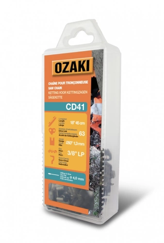 Chaîne de tronçonneuse OZAKI semi carrée: .3/8"LP .050 (1,3mm) 63 entraîneurs